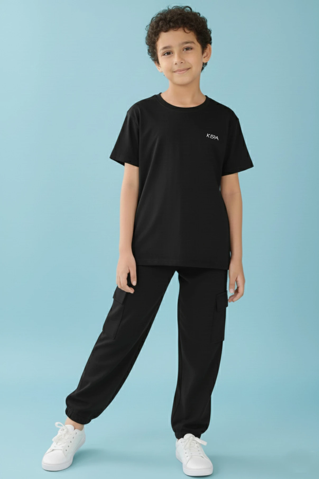 Kepa Boys Solid Cotton Blend Kids Nightwear (Black Pack of 1)