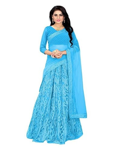 Ambellish Womens Clothy Banarasi Jequard Semistiched Lehenga Choli With Dupatta Set