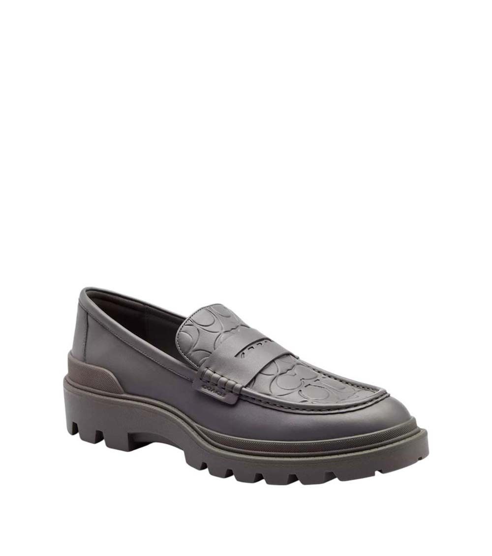 Grey Logo Loafers
