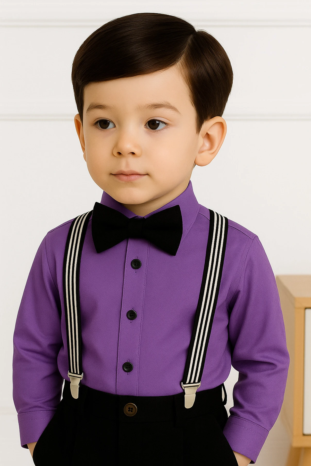 VARNIKA KIDS Baby Boys Party Shirt Pant (Purple)