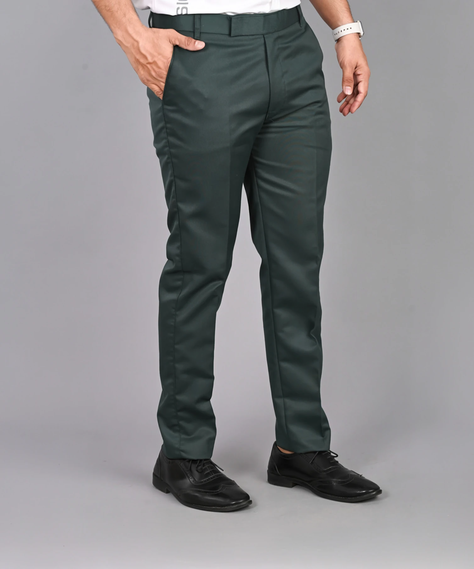 FUBAR Men Regular Fit Green Viscose Rayon Trousers
