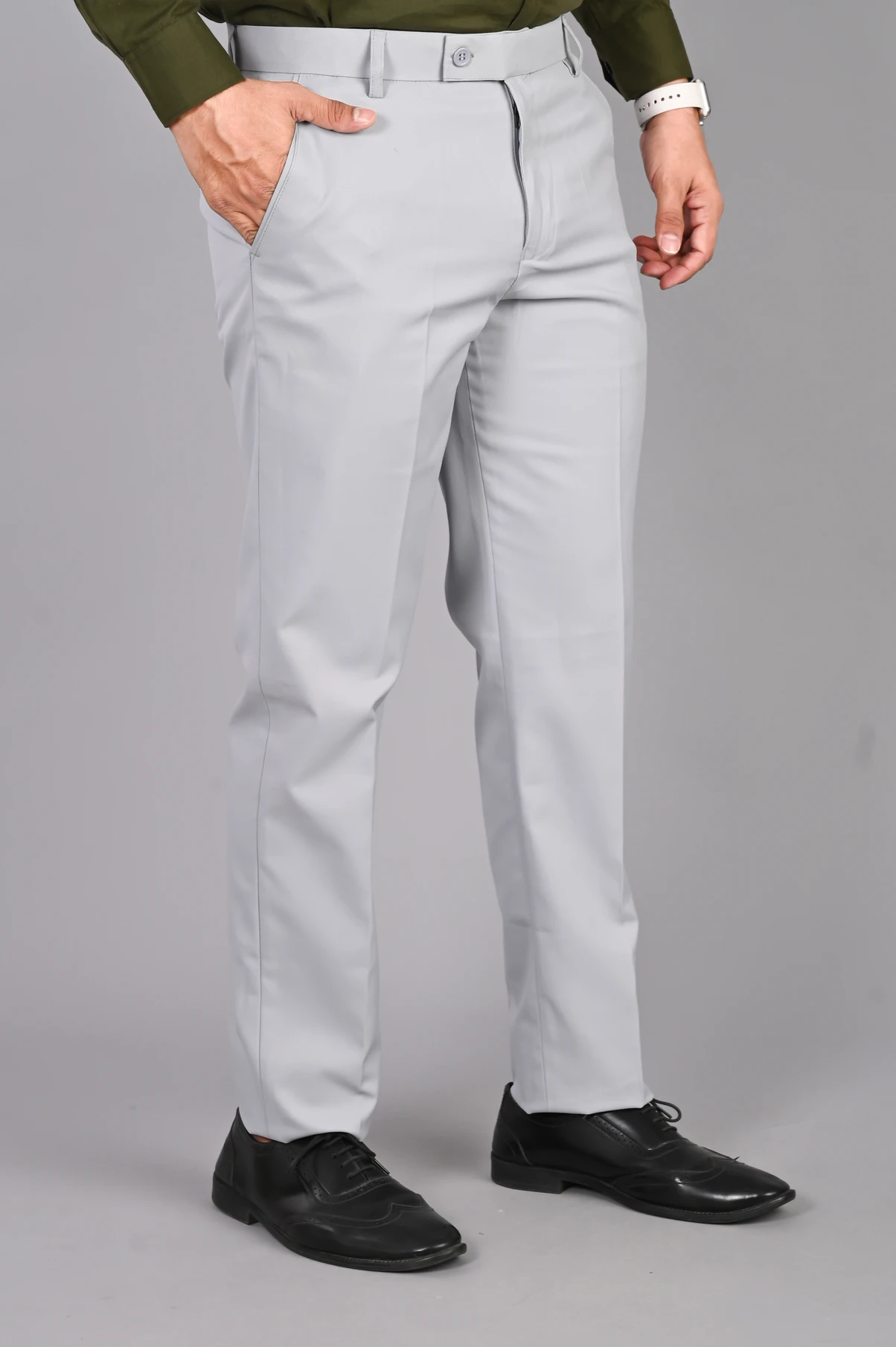 FUBAR Men Regular Fit Grey Viscose Rayon Trousers