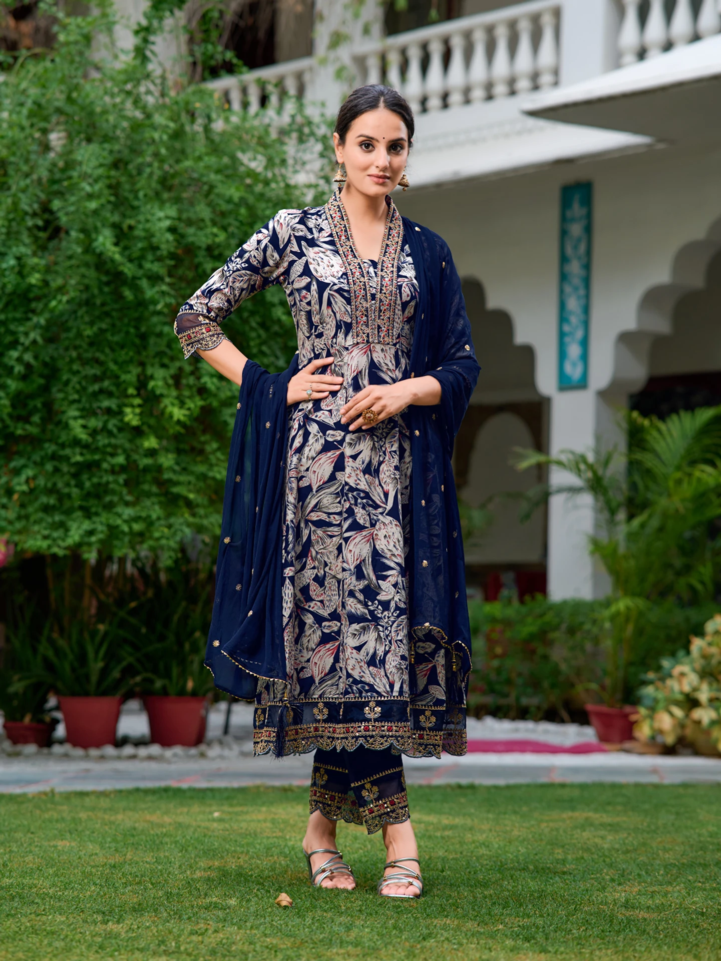 Viscose Rayon Kurta Pant Dupatta Set