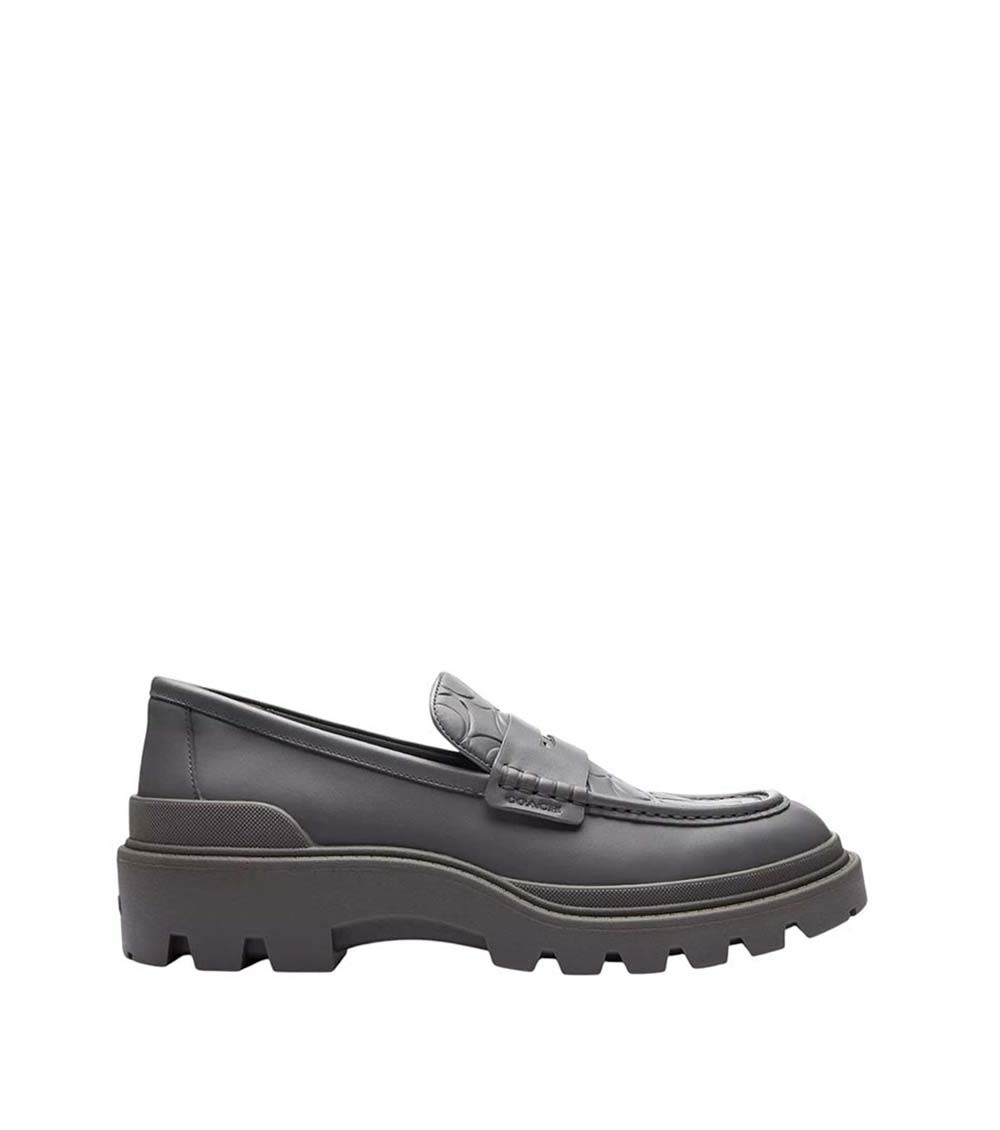 Grey Logo Loafers