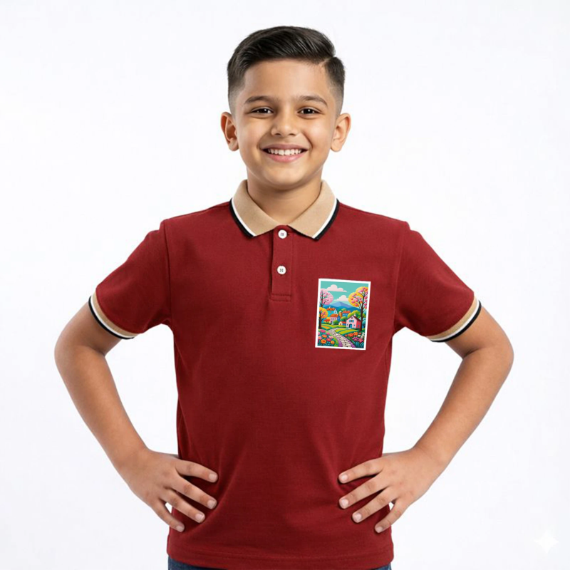 Boys & Girls Solid Polycotton Regular T Shirt (Maroon, Pack of 1)