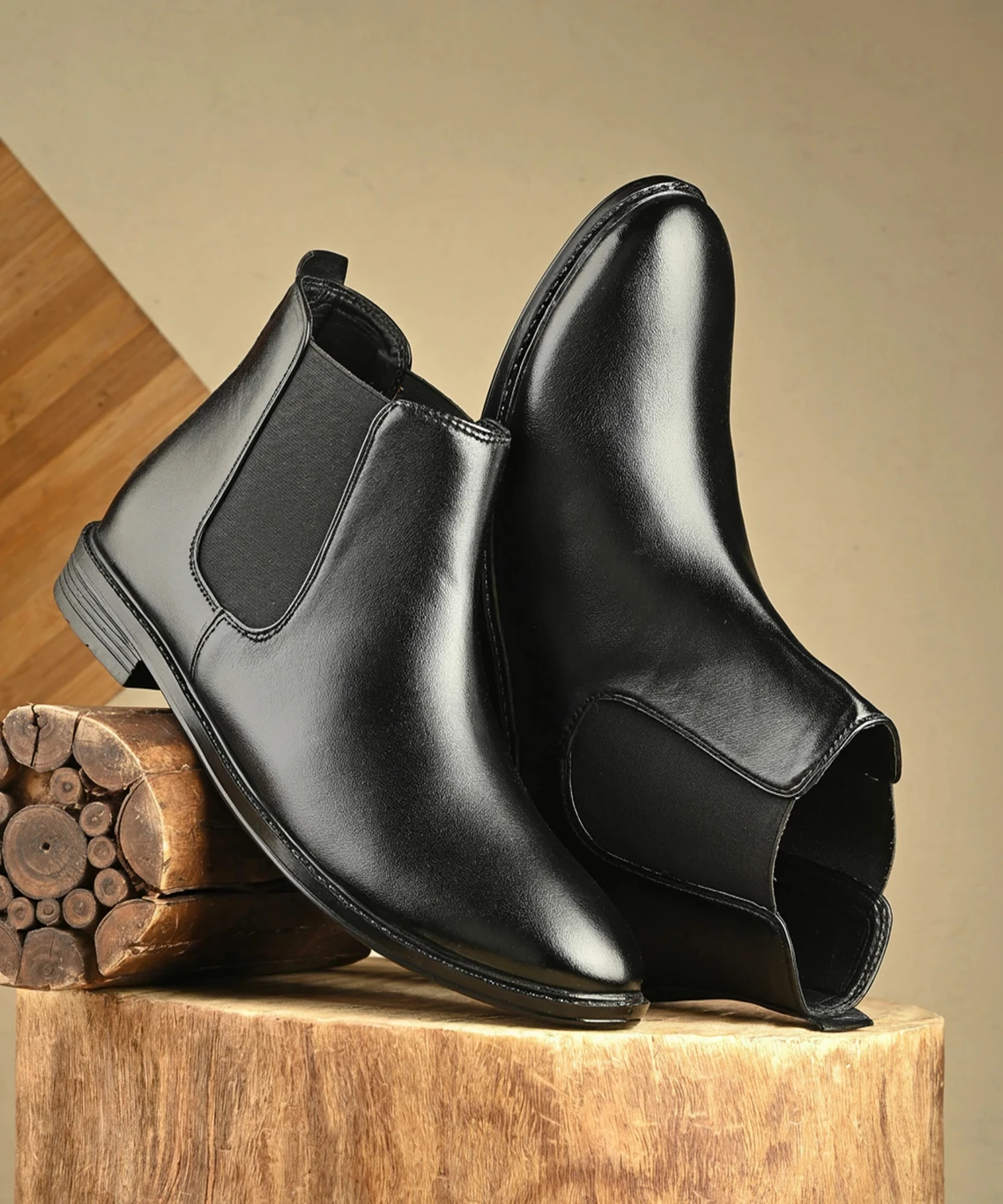 Synthetic Leather Lightweight Comfortable Trendy Walking Outdoor Slip On Chelsea Boots For Men
