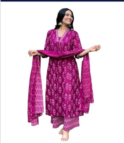 Alvami Women's Viscose Regular Kurta Set in Pink