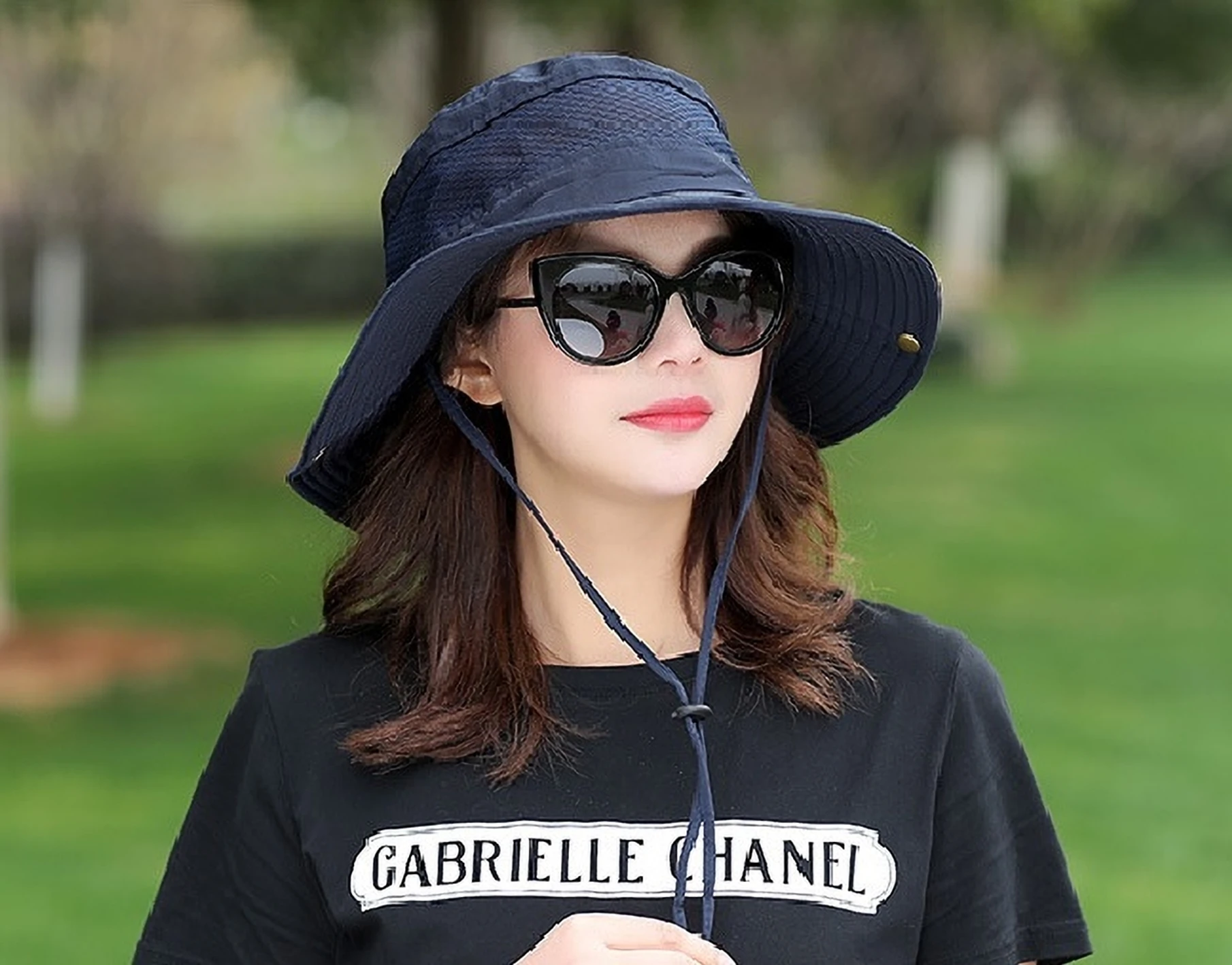 AlexVyan Round Crown Hat Sun Visor Hats for Women UV Protection Wide Brim Summer Cap