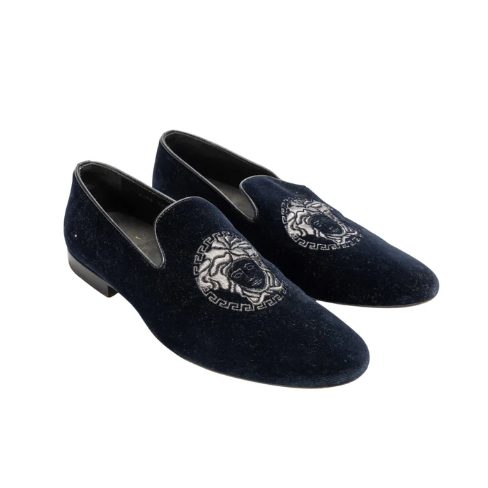 Versace Medusa Milano Velvet Slip-On Loafers