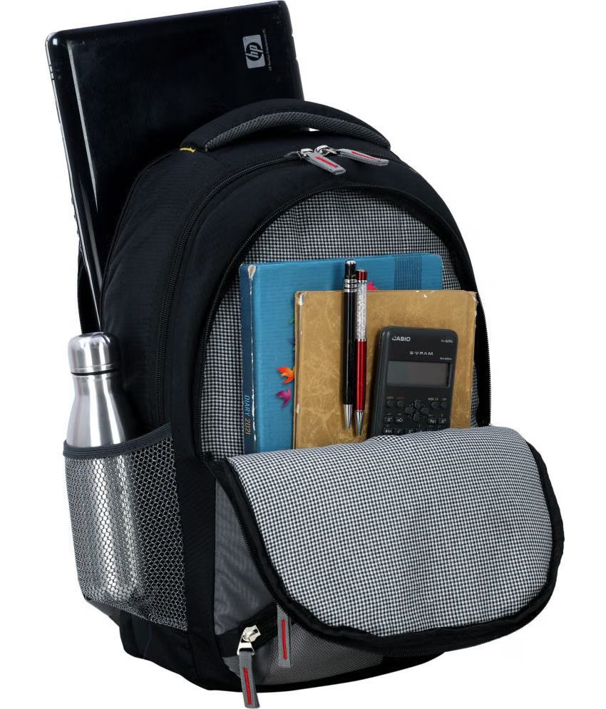 Black Polyester Backpack Bag ( 35 Ltrs )