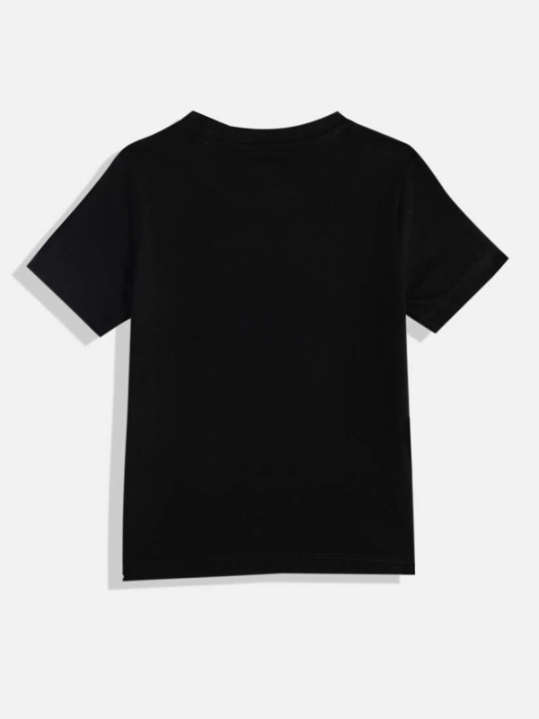 Boys & Girls Typography Polyester Regular T Shirt (Black, Pack of 1)