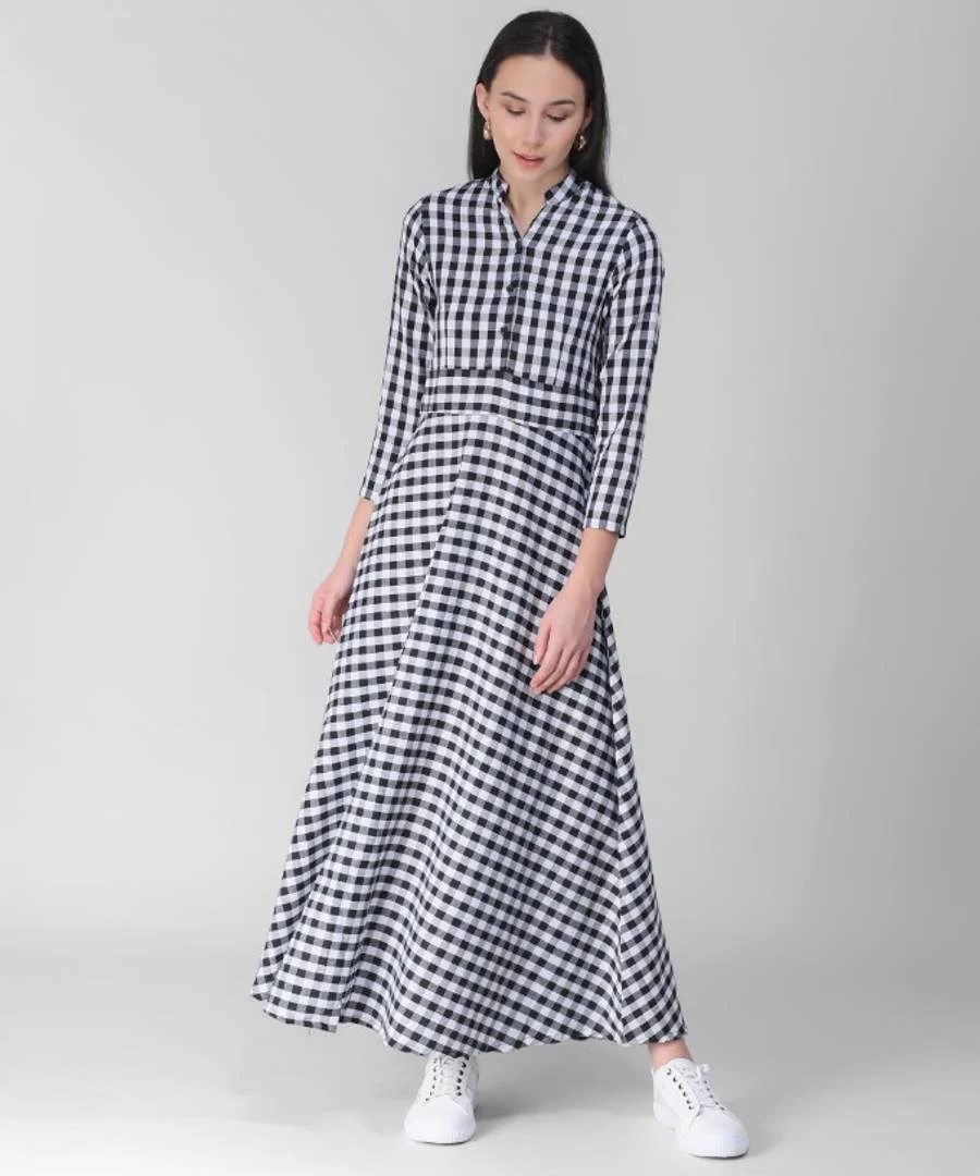 Women's Black Check Dress
