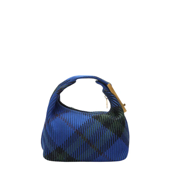 Burberry Blue Check Peg Shoulder Bag
