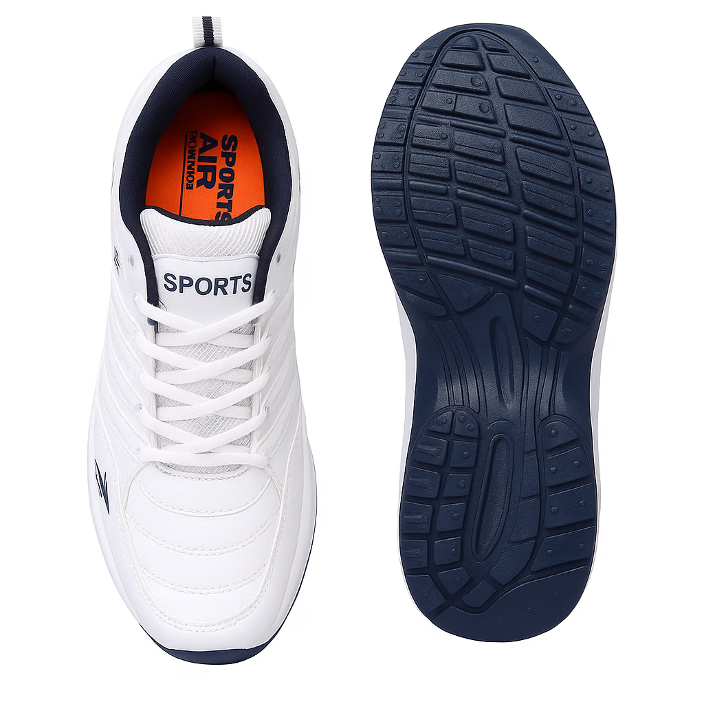White White Men's Sports Running Shoes