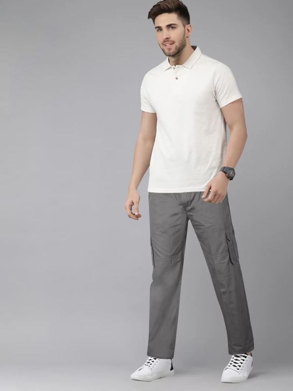 JUST BLACK Grey Cotton Blend Men's Trackpants