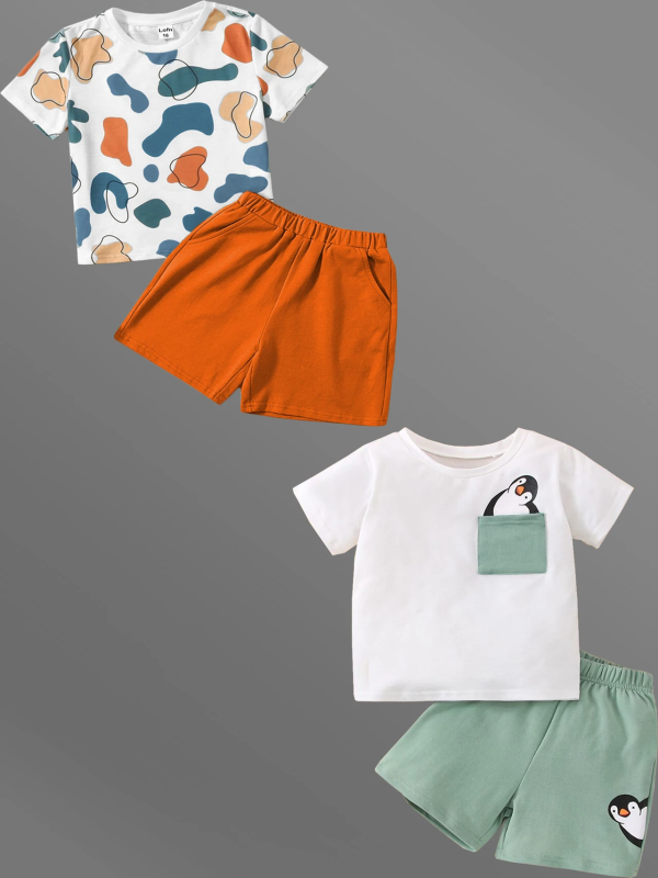 Baby Boys & Baby Girls Casual T-shirt Shorts (Multi)