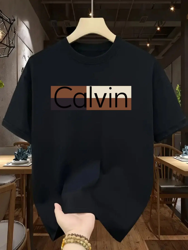 Men Polyester Regular Fit Printed T-Shirt ( Black )