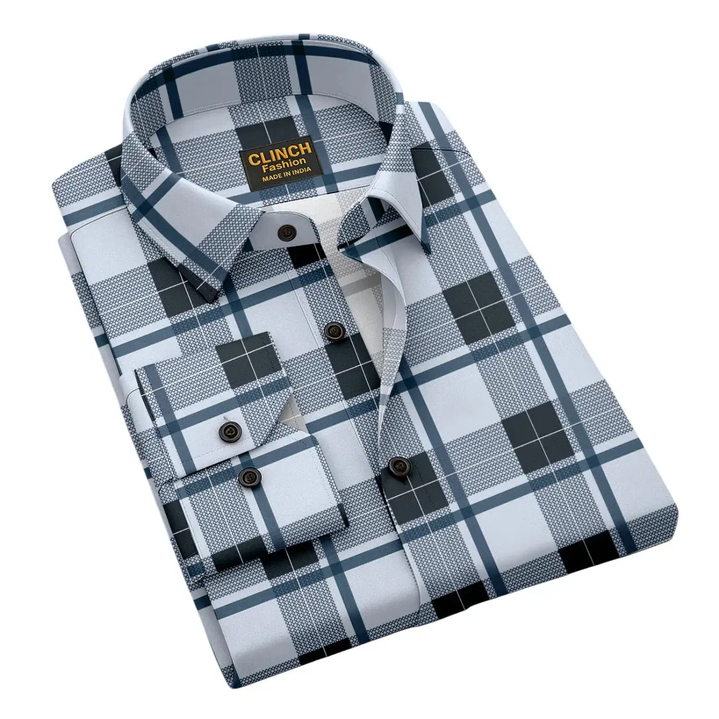 Cotton Blend Regular Fit Checks Full Sleeves Men's Casual Shirt - Navy Blue ( Pack of 1 )
