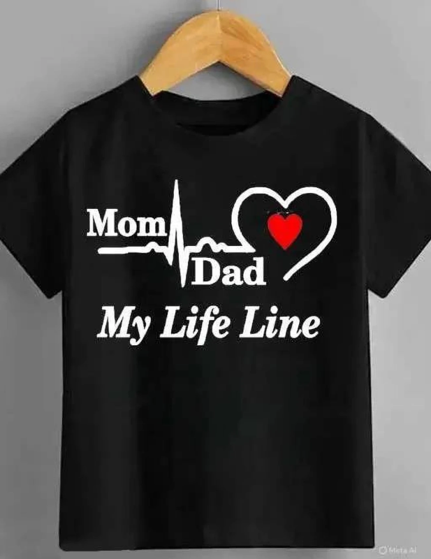 Boys & Girls Typography Polyester Regular T Shirt (Black, Pack of 1)
