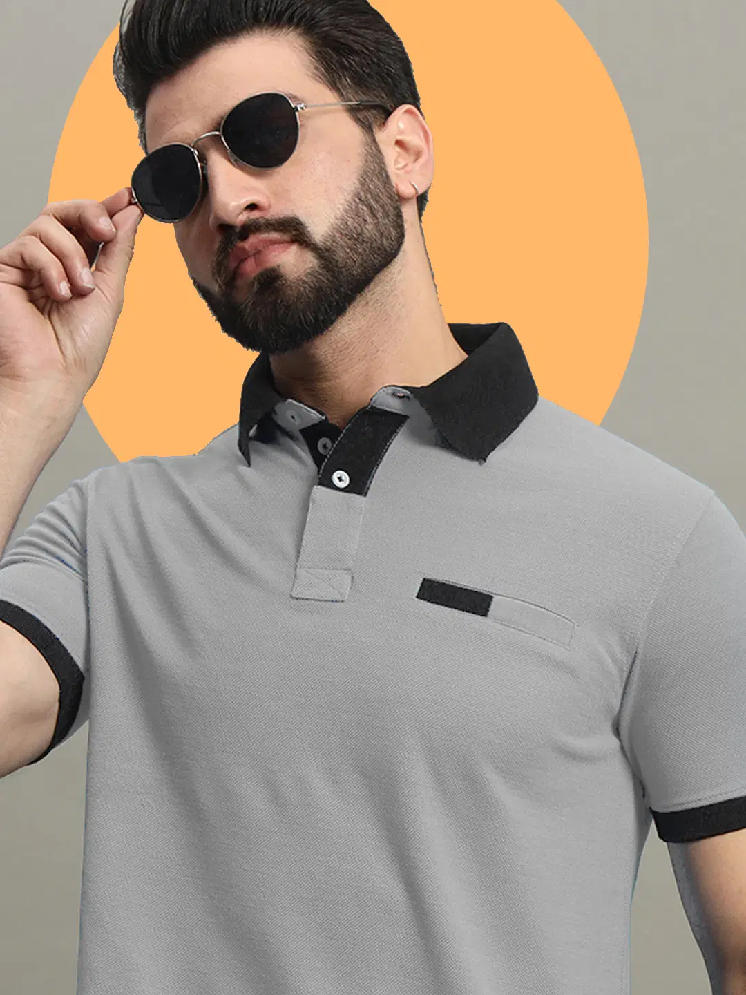 Pack of 1 Cotton Blend Regular Fit Solid Half Sleeves Men's Polo T Shirt ( Grey )