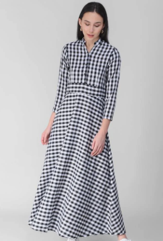 Women's Black Check Dress