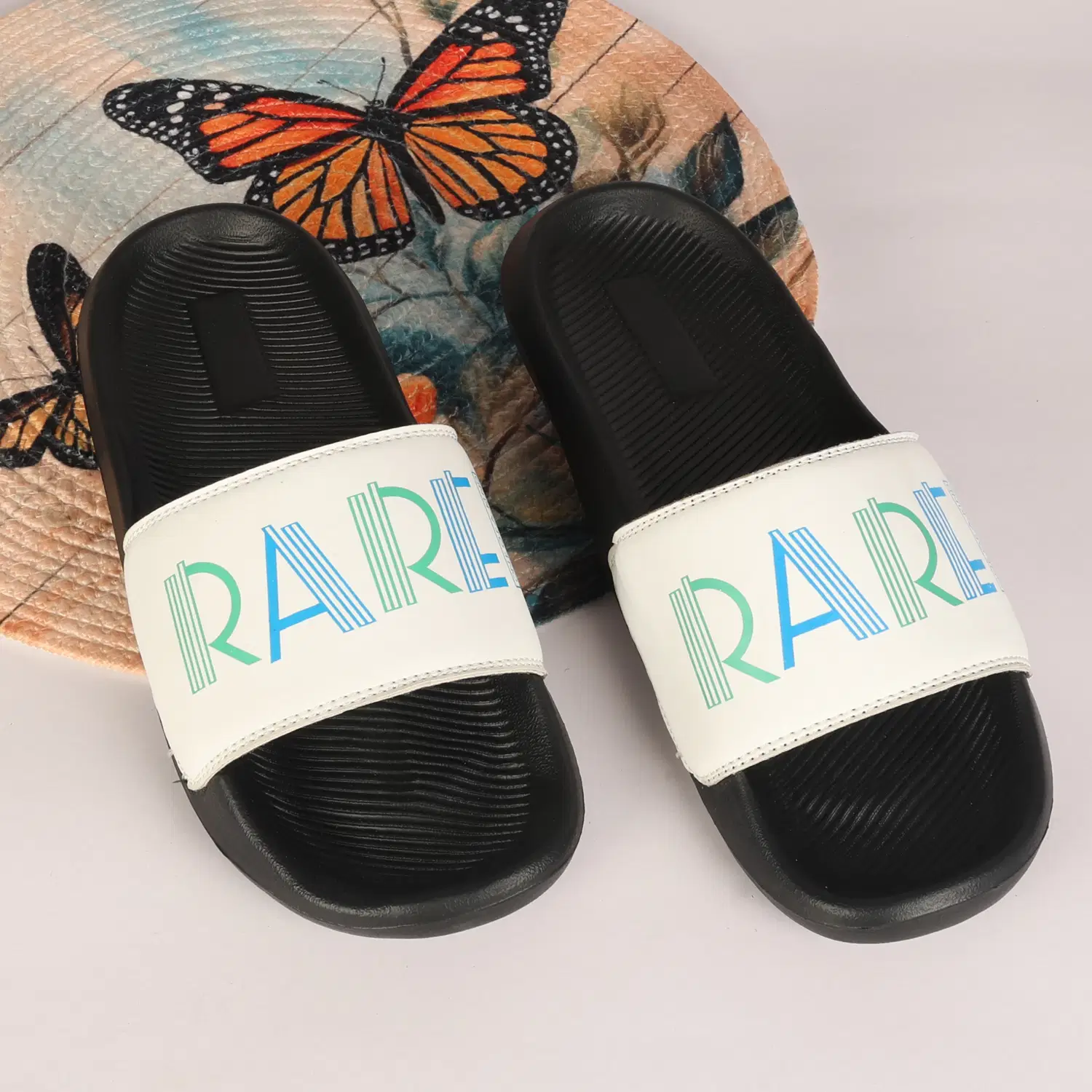 White Men's Slide Flip Flop