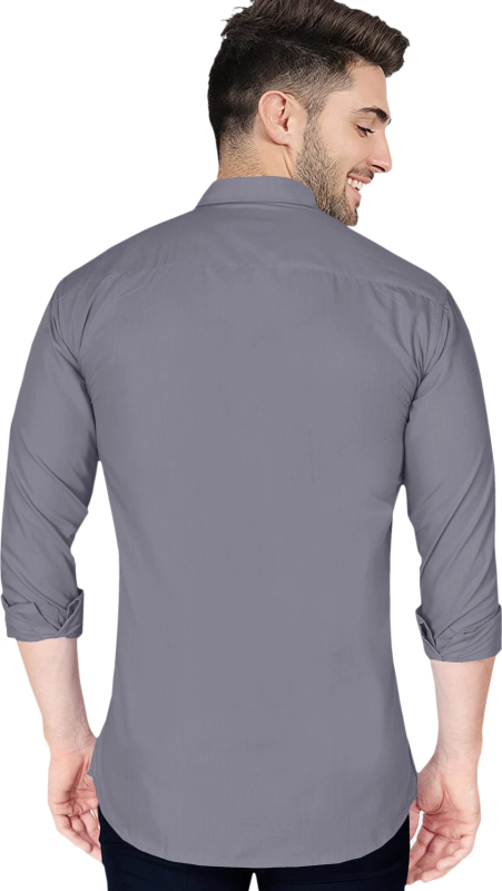 Men Regular Fit Solid Spread Collar Formal Shirt