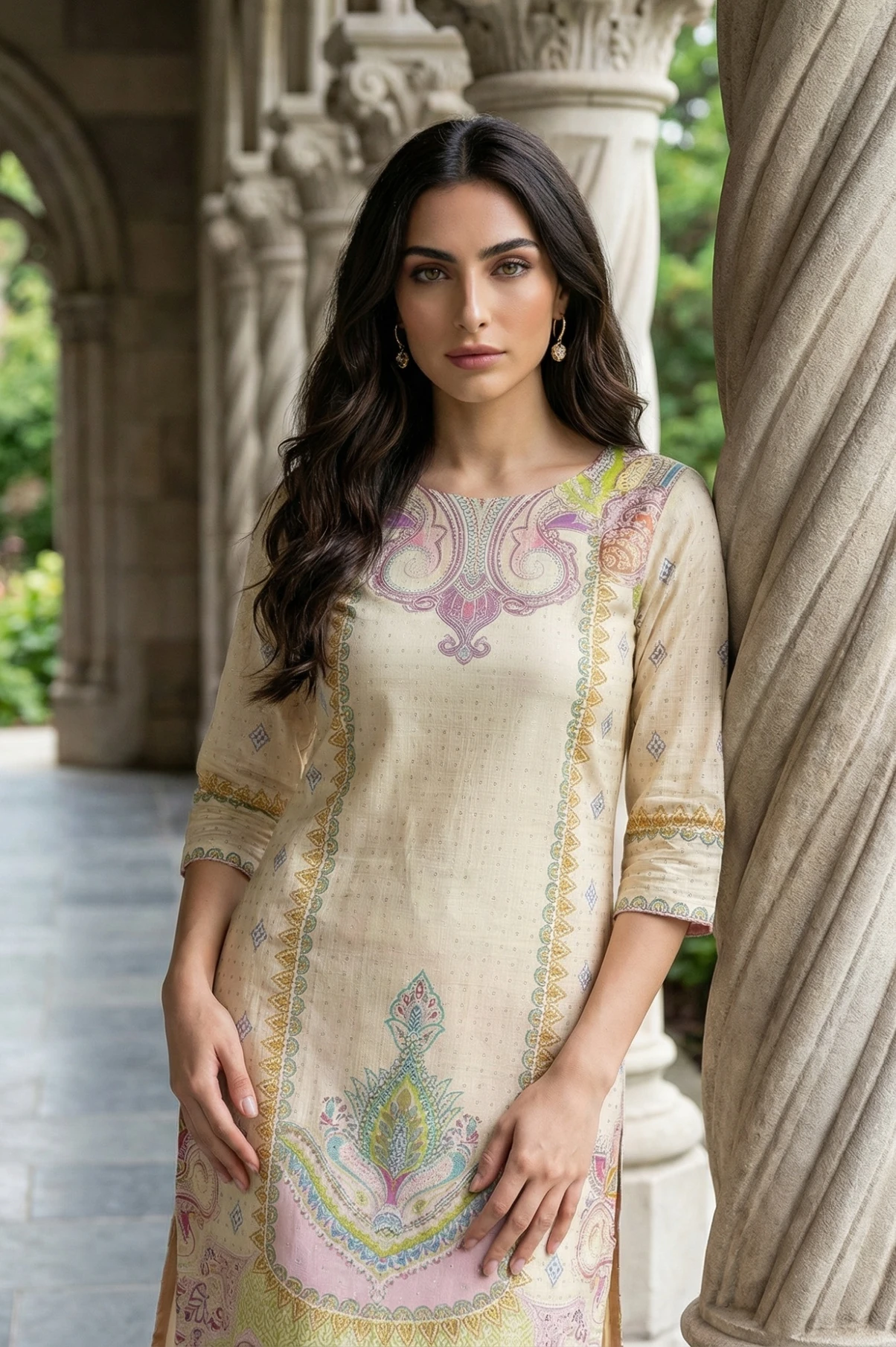 Women Paisley Pure Cotton Straight Kurta