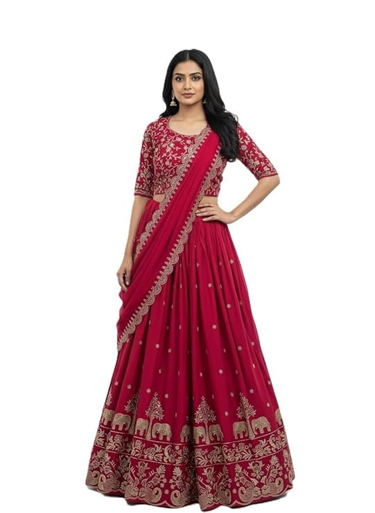 Embroidered Lehenga Choli with Dupatta For Women’s | Traditional Ethnic Wear for Wedding & Festive Occasions |