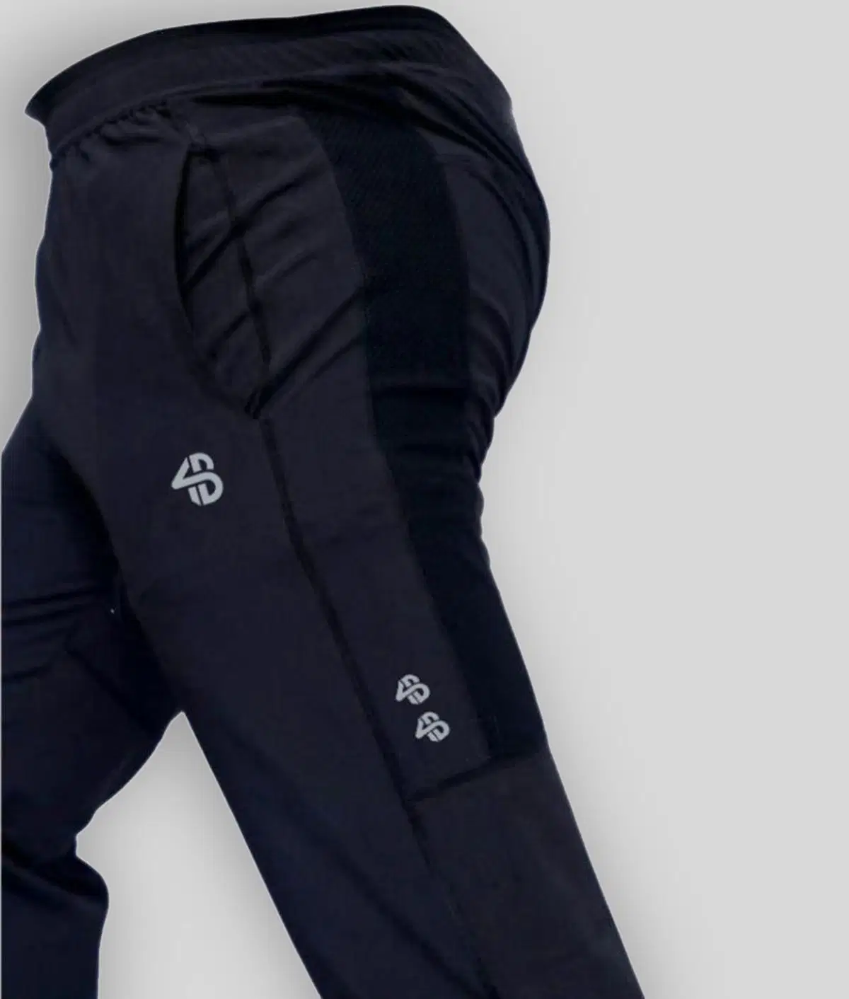 Black Polyester Men's Trackpants
