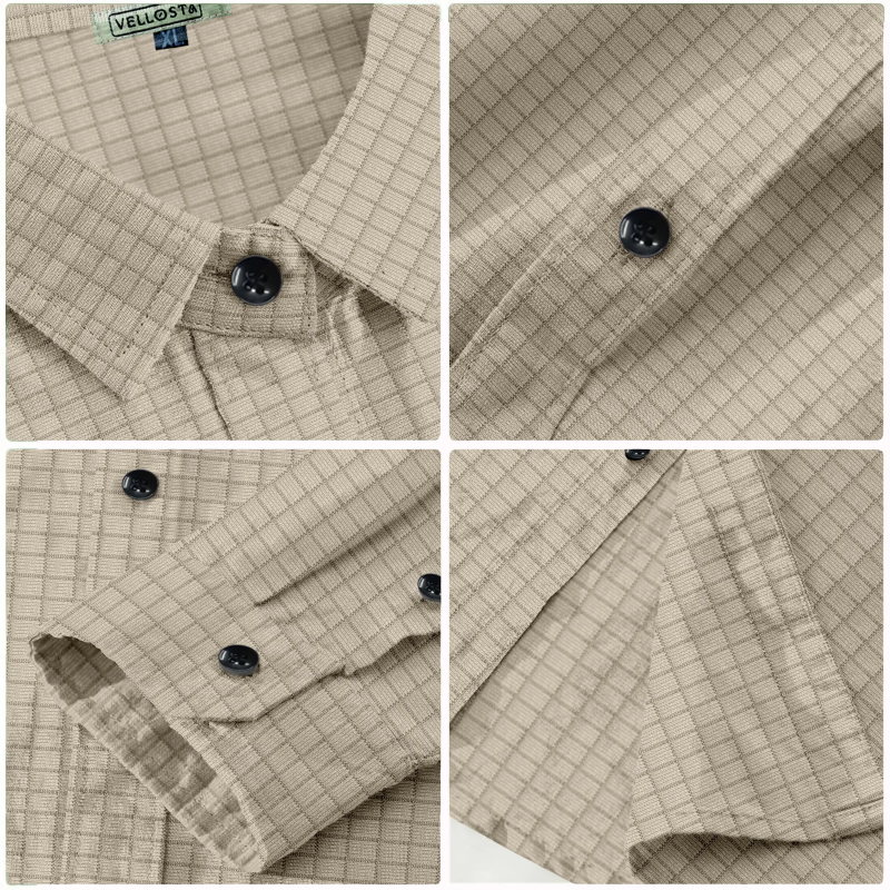 Regular Fit Self Design Full Sleeves Men's Casual Shirt - Beige ( Pack of 1 )