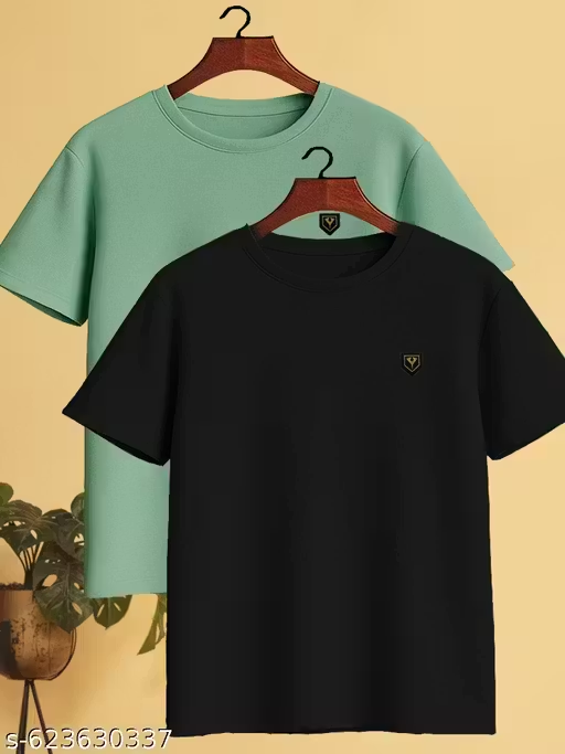 Solid Design Round Neck Tshirt Combo For Men
