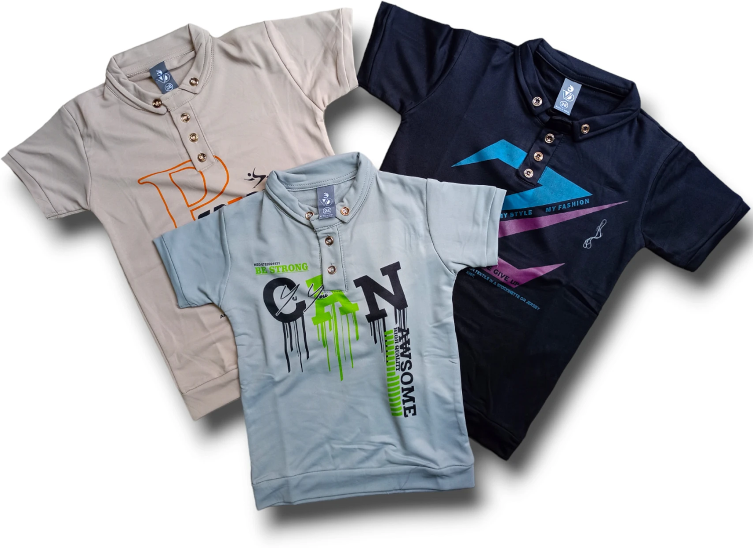 Boys Printed Polycotton Regular T Shirt (Multicolor, Pack of 3)