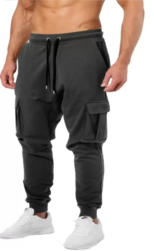 Charcoal Cotton Blend Men's Trackpants