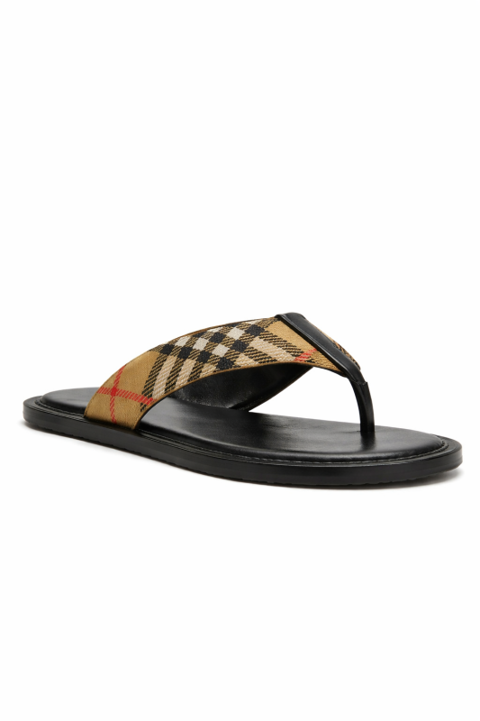 Beige Check Slippers