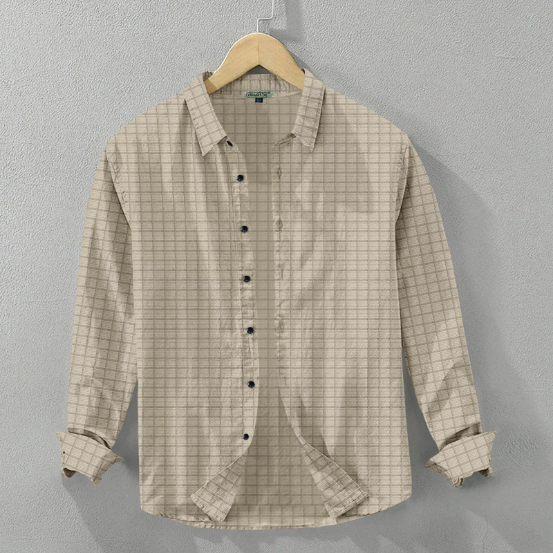 Regular Fit Self Design Full Sleeves Men's Casual Shirt - Beige ( Pack of 1 )