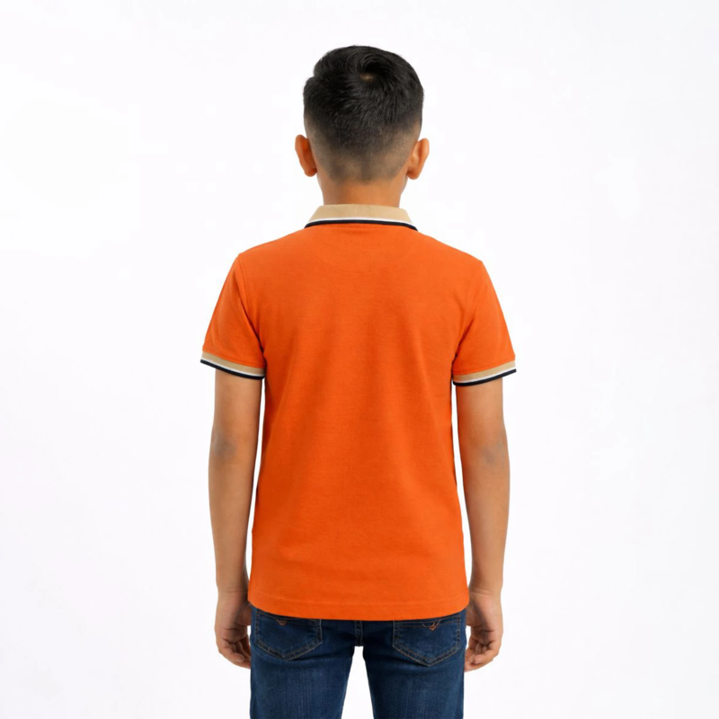 Boys & Girls Solid Polycotton Regular T Shirt (Orange, Pack of 1)