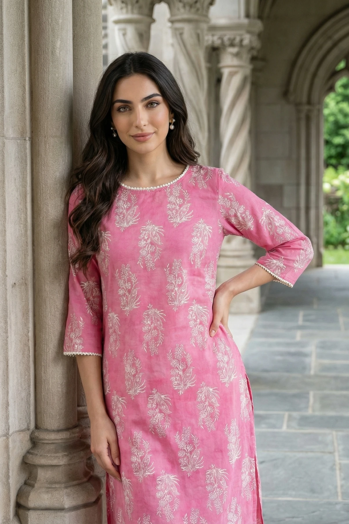 Women Floral Print Viscose Rayon Straight Kurta