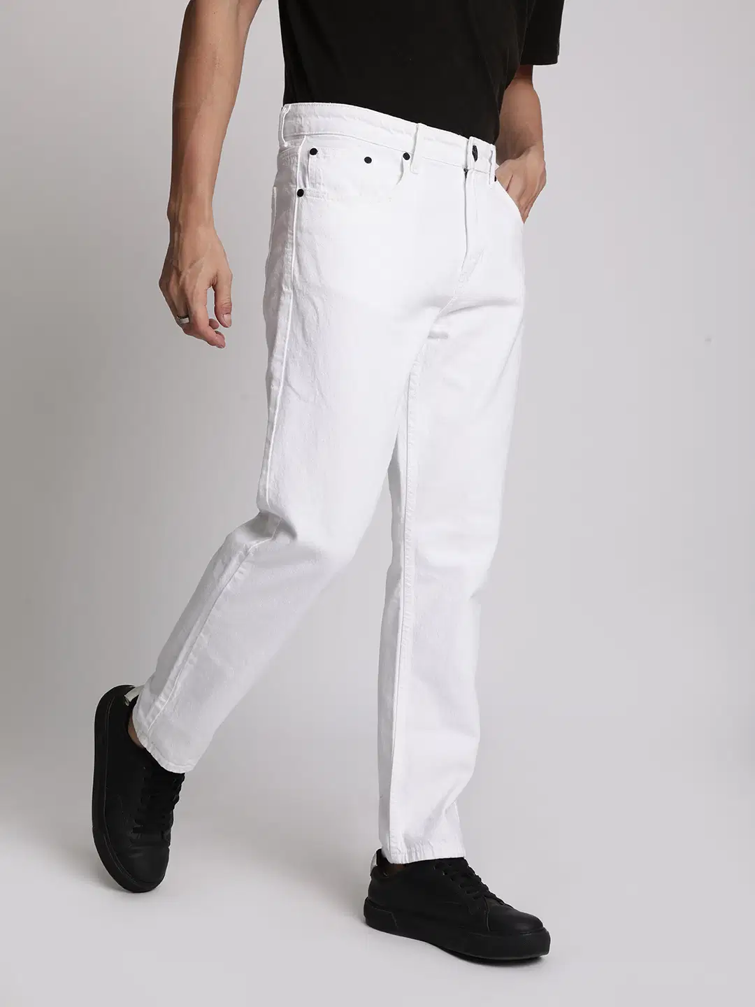 Regular Fit Clean Look Men's Jeans - White ( Pack of 1 )