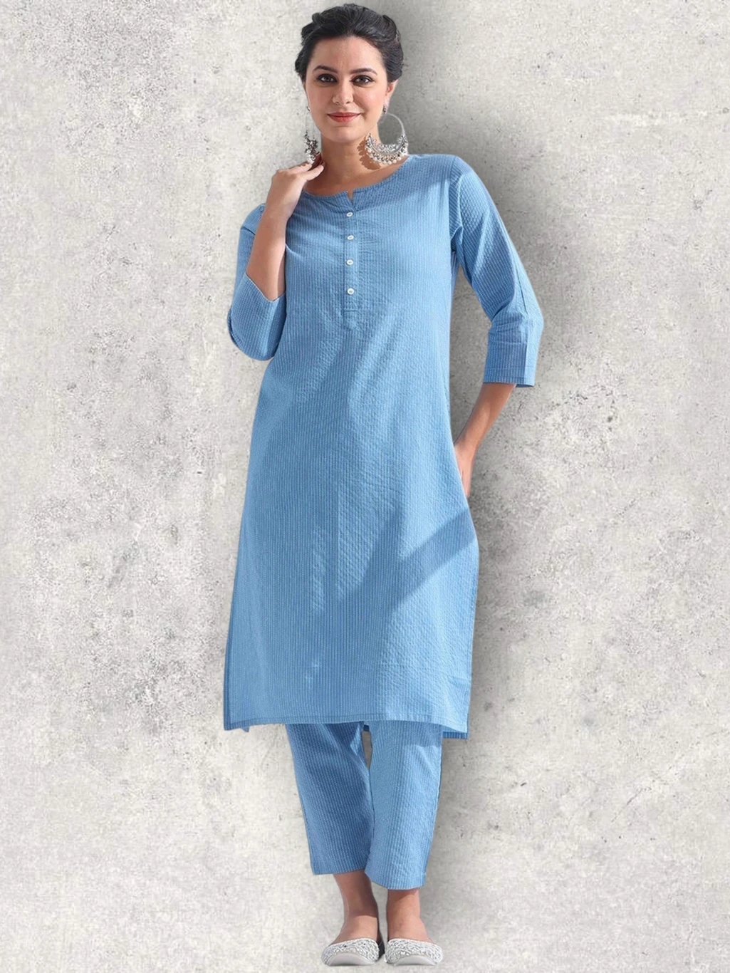 KP OUTFIT Women Cotton Blend Kurta Pyjama Set