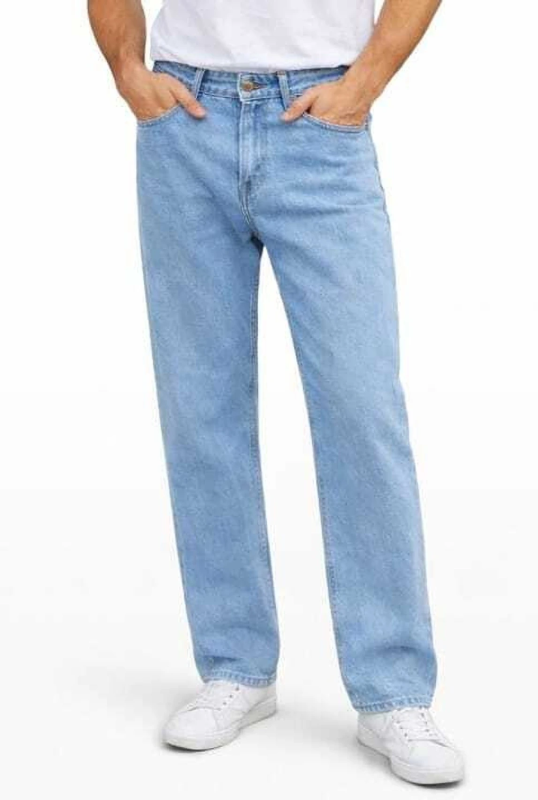 Men Loose Fit Mid Rise Light Blue Jeans