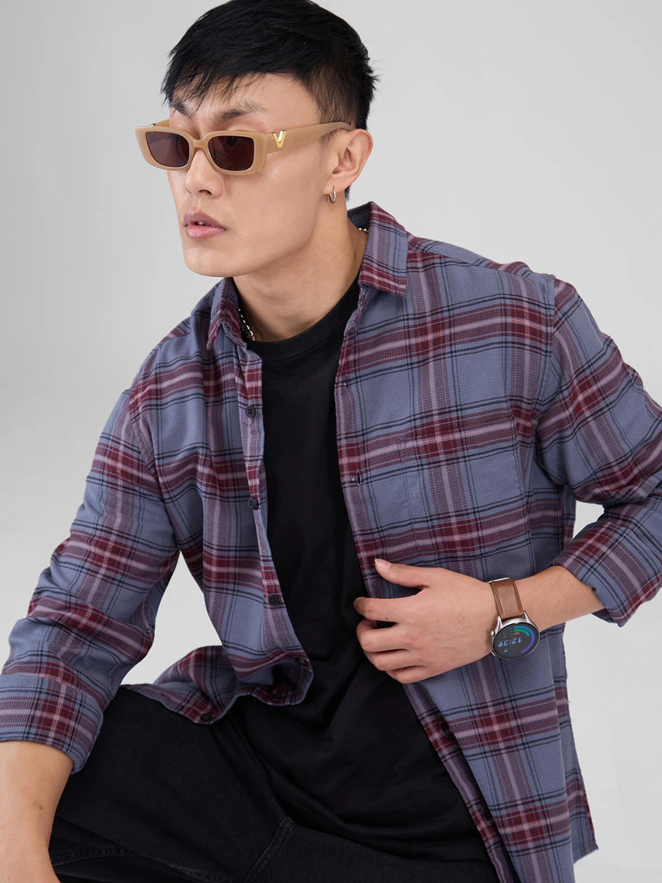 VASTRADO Men Regular Fit Checkered Casual Shirt