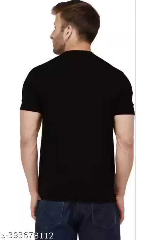 Black Basic Mans Basic Cotton Tshirt