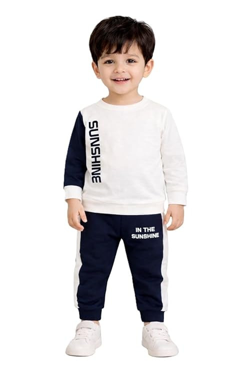 Boys Cotton Clothing Set | Kids Dress for Boys Full Sleeve Printed T-Shirt & Pant | Soft Cotton Winter Wear Outfit for Boy | Comfortable for Wear