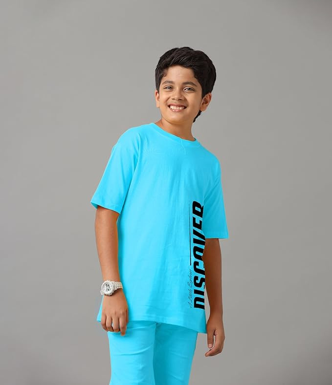 Pure Combed Cotton Co-ord Clothing Set Premium Printed T-Shirt & Shorts | Relaxed Fit Summer Outfit for Kids