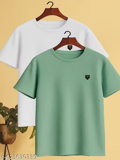 Solid Design Round Neck Tshirt Combo For Men
