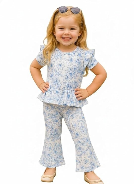 A.T.U.N. (ALL THINGS UBER NICE) Girls Printed Top and Pants Set | Casual & Trendy Co-ord Set for Kids