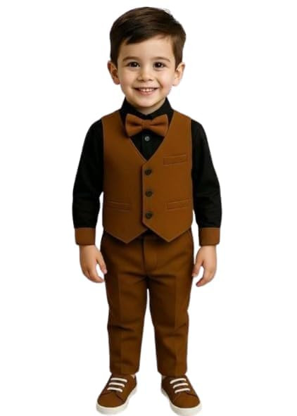 Exclusive Kids koti,Pants, Shirt, and Bow tie in Kids Comfortable Fabrics and Best Stitching Quality for Best and Perfect Look