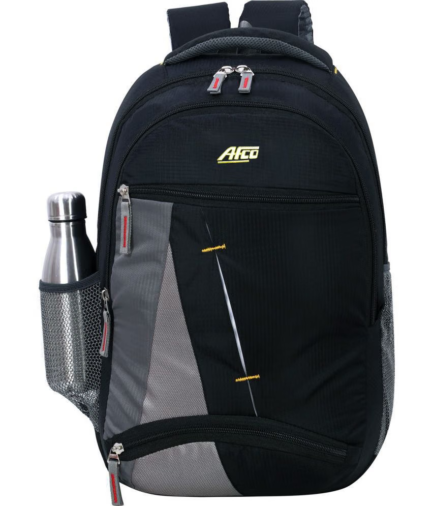 Black Polyester Backpack Bag ( 35 Ltrs )