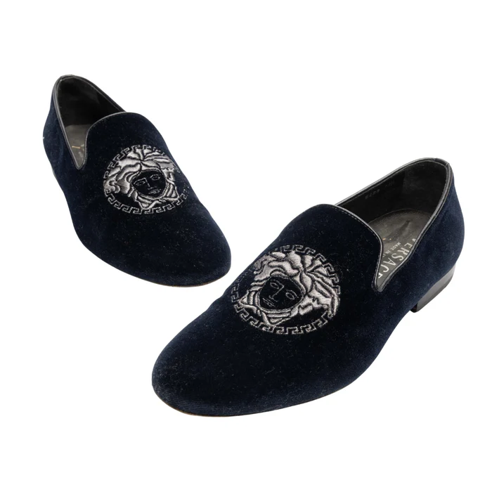Versace Medusa Milano Velvet Slip-On Loafers